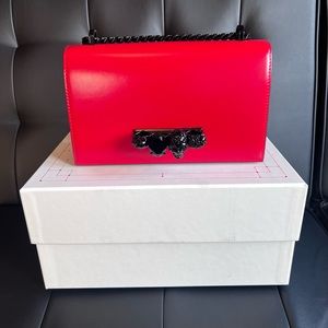 Alexander McQueen Jewelled Satchel in Red